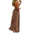 thumbnail image 3 of KOMOO Women Bohemian Long Dress Leopard Butterfly Backless Halter Dress High Elastic Waist Dress, 3 of 8