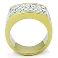 thumbnail image 2 of Two-Tone IP Gold (Ion Plating) Stainless Steel Ring with Top Grade Crystal in Clear for Women Clear Stone Color Style TK1545 Size 7, 2 of 3