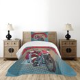 thumbnail image 4 of Ambesonne Santa Quilted Bedspread Set 2 Pcs, Pop Art Retro Biker Santa, Twin Size, Multicolor, 4 of 5