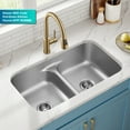 thumbnail image 3 of KRAUS Premier 32” Undermount 50/50 Double Bowl with Low Divider 18-Gauge Stainless Steel Kitchen Sink, 3 of 8