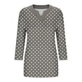 thumbnail image 5 of Dagugfen 3/4 Length Sleeve Womens Tops Polka Dots V Neck Loose Lightweight Comfy Casual Oversize Shirts, 5 of 5