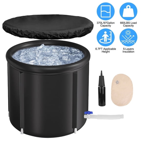 Portable 97-Gallon Insulated Ice Bath Tub for Athletes
