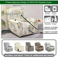 thumbnail image 4 of CHUNTIAN Floral Printed Recliner Cover with Pockets Single Reclining Slipcover 4-Pieces Lazy Boy Recliner Armchair Cover with Elastic Bottom for Recliner Furniture Protector for Kid Pet, 4 of 5