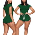thumbnail image 3 of FLMEI Women 2 Piece Tracksuit Outfits Casual Set Short Sleeve Tops and Shorts Women Jogger Sport Sets S-XXL, 3 of 10