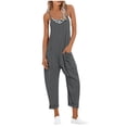 thumbnail image 2 of lmcalzta Womens Jumpsuits Summer Rompers Spaghetti Strap Camisole Pnats with Pockets Overall Outfits, 2 of 8