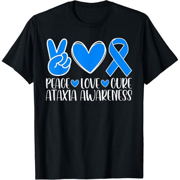 Premium Comfort - Ataxia Awareness Peace Love Cure T-Shirt