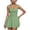 *Green, variant on Women's Square Neck Ruched Waist Dress , Summer Wide Strap Ruffle Tiered Dress For Women , Ladies' Y2K Party Going Out Dress with Pockets,Green,S-XL