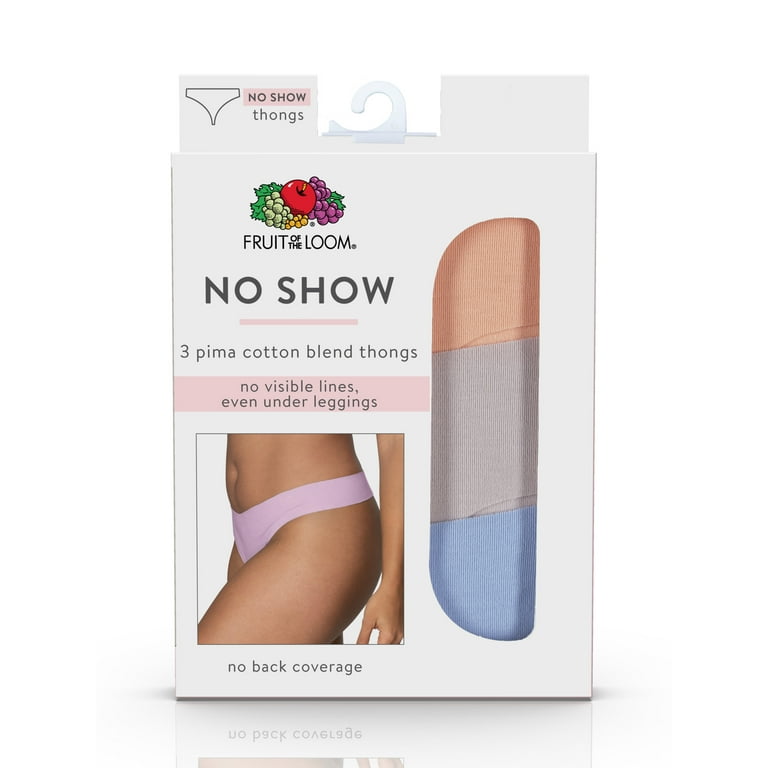 Fruit of the Loom Women s No Show Thong Underwear 3 Pack Sizes 5
