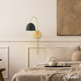 thumbnail image 4 of Hunter - Erling 1-light Luxe Gold, Medium Size Sconce Light, Dimmable, Modern Style, Sconce Shaped, for Bedrooms, Dining, Living Rooms - 48175, 4 of 10