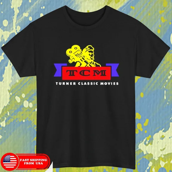 Turner Classic Movies logo Black tshirt size L