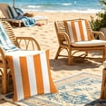 thumbnail image 6 of Summercome Outdoor Waterproof Throw Pillow Covers, Decorative Striped Cushion Cases Modern Farmhouse Sunbrella Cushion Covers for Patio Furniture Couch Balcony Garden Bench,18x18 inch, Orange, 6 of 6
