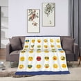thumbnail image 6 of Hipster Facial Expression Throw Blanket, Fluffy Soft Cozy Blanket Flannel Plush Microfiber Couch Throw 60"x50", 6 of 7