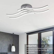 HEANUJJ 1Pc Hanging Lamp Wave Chandelier LED Lamp in White Aluminum for Hotel Lobby Lighting