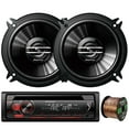 thumbnail image 1 of Pioneer DEH-S1100UB Single-DIN CD Player AM/FM Car Stereo Receiver, 2 x Pioneer TS-G1320S 5.25" 2-Way 250W Max Coaxial Car Speakers, Enrock Audio 16-Gauge 50Ft. CCA Speaker Wire, 1 of 4
