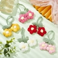 thumbnail image 5 of Colorful 5-Piece Crochet Puff Flower with Lanyard - Knitted 5-Petal Flower Pendant for Key Chain Mirror Bag Costume DIY Crafts, 5 of 6
