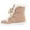 Khaki, variant on Womens Hiking Boots TKYCMSUAKI Women's Plush Ankle Boots, Lace-up Combat Flat Fashion Booties Low Heel Pull On Booties Winter Slip On Comfortable Cute Stylish Casual Short Booties Shoes
