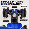 thumbnail image 3 of 12V Electric Go Kart for Kids Ages 3-6, Foldable Power Ride-On Pedal Toy with Adjustable Seat, Music & Flashing LED Lights, Blue, 3 of 9