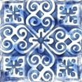thumbnail image 2 of Watts, Eva 15x15 Black Ornate Wood Framed with Double Matting Museum Art Print Titled - Blue Mosaic Tile I, 2 of 4