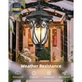 thumbnail image 3 of VIANIS Extra Large Outdoor Pendant Lights for Porch, 21.3 in Outdoor Hanging Light, Waterproof Black Hanging Porch Light, Anti-Rust Outdoor Pendant Light for House, Doorway, Vintage Style, 3 of 9