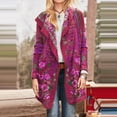 thumbnail image 1 of Femmes Mode à Manches Longues Imprimé Floral Folk-Custom Poche Casual Long Outwear, 1 of 9