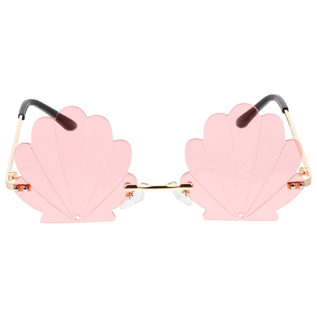 1 pieza de gafas con diseño de concha, accesorio de fotografía de moda para fiestas (rosa)