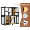 thumbnail image 4 of TIMHAKA Catio Indoor Cat Enclosure w/ Wheels, 2-Tier Large Cat Catio for Multiple Cats w/ Resting Box, Platform, Sunshine Roof, Black & Yellow, 4 of 7