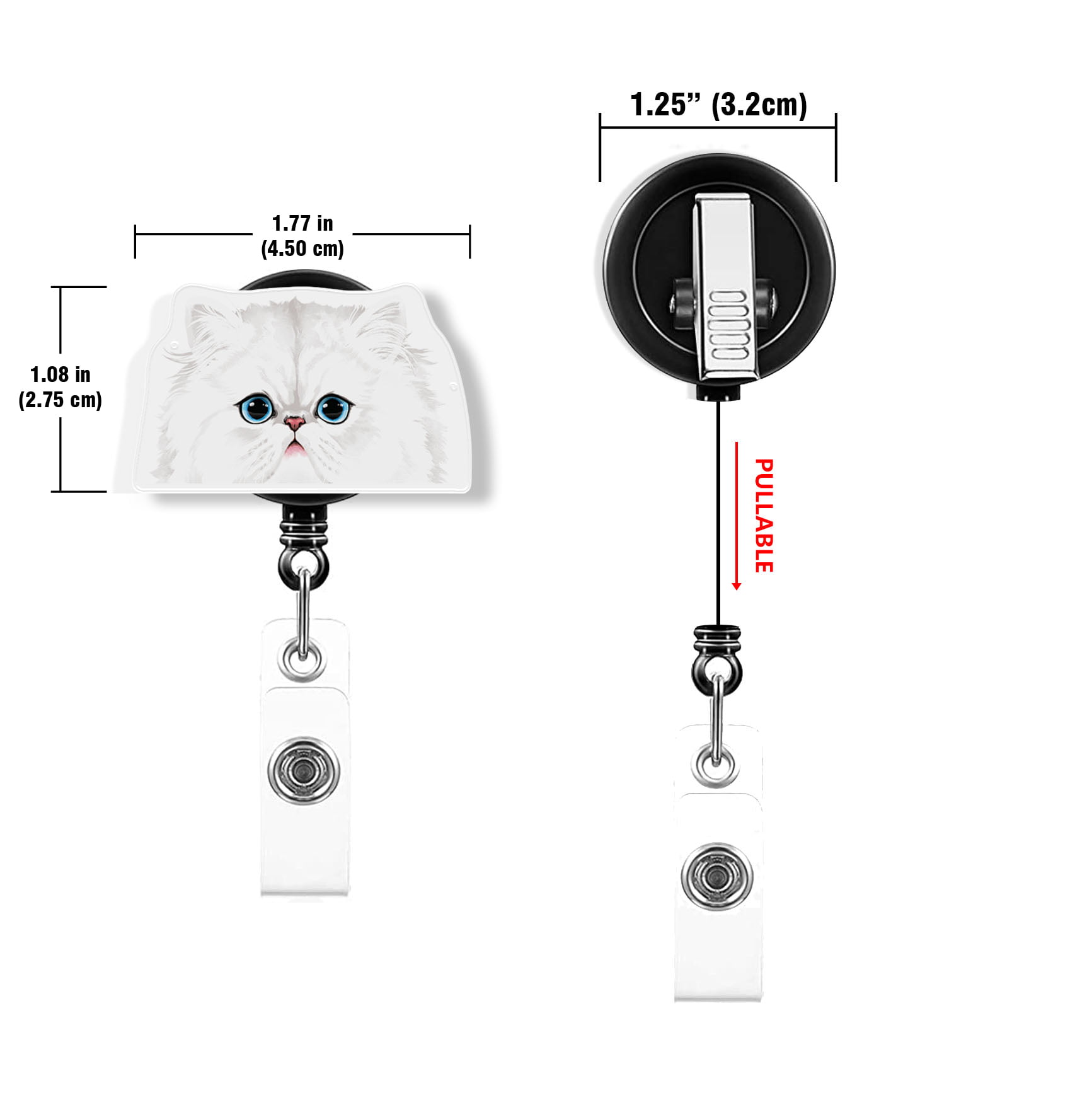 WIRESTER Set 2pcs Design Acrylic Key Card Holder Belt Clip Reel Id