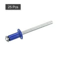 thumbnail image 3 of Unique Bargains 5mm x 10mm Aluminum Open End Flat Round Head Blind Rivets, Blue 25 Pack, 3 of 5