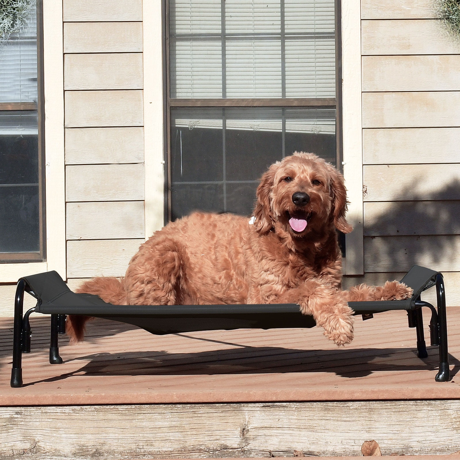 Veehoo Cooling Elevated Dog Bed, Chew Proof Dog Cot with Washable Mesh, X-Large, Black