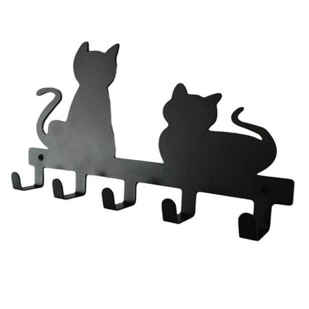 

Cat Towel Hook Black Hooks Cat Shaped Hook Wall-mounted Hooks Door Hanger Coat Wall Holder Wall Hooks