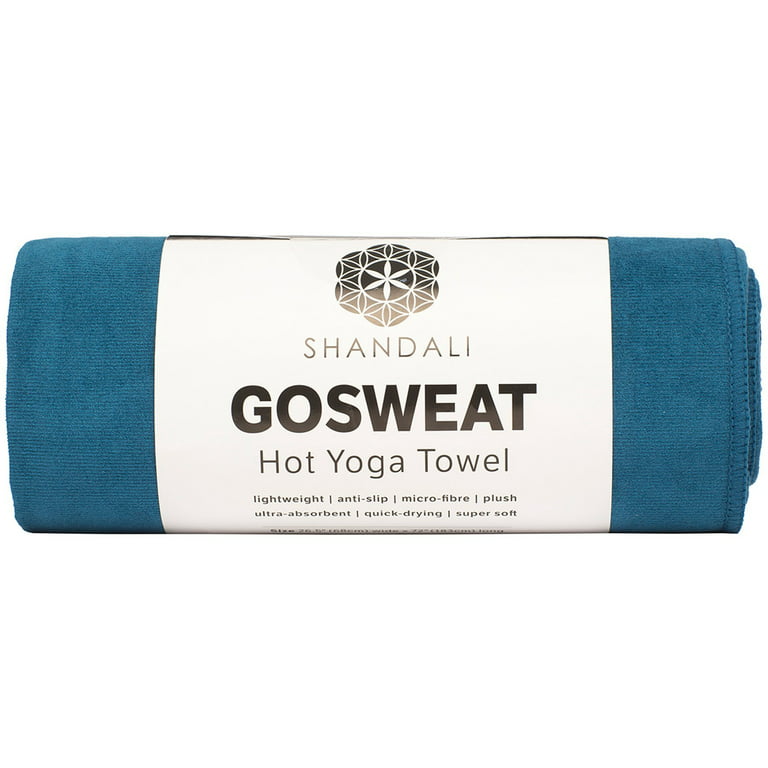 GoSweat Non-Slip Hot Yoga Towel by Shandali with Super-Absorbent Soft Suede  Microfiber in Many Colors, for Bikram Pilates and Yoga Mats. Evening Blue  Hand Towel - 16 x 26.5 