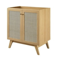 Vanity Cabinet (Sink not included), Brown Oak, Wood, Hotel Bedroom Bathroom, Modern Contemporary HB36269