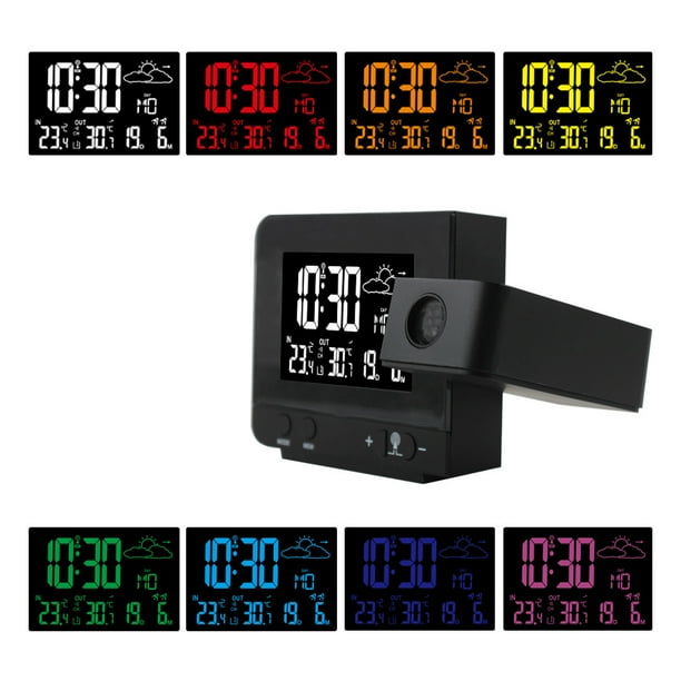 Digital Projection Alarm Clock with Weather Station, Indoor Outdoor