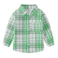 thumbnail image 5 of HOMADLES Boys Shirts Long Sleeve Lapel Plaid Button Down Shirts for Boy Campus Style, Uniform Shirt Green 4 T, 5 of 7