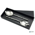 thumbnail image 3 of Elyon Twig Reflective Silver Salad Serving Set Indian Artisan-Made Hostess Set Hand-Forged Stainless Steel 2 Pieces, 3 of 7