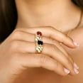 thumbnail image 2 of Titanium Steel Gold Plated Multicolor Zircon Ring, 2 of 3