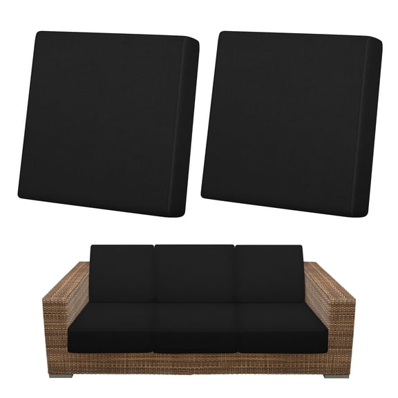 Uxcell 2-Pack Outdoor Cushion Covers, 19.7~25.6 Inch/50~65 cm Patio Cushion Covers for Outdoor Couch [Black]