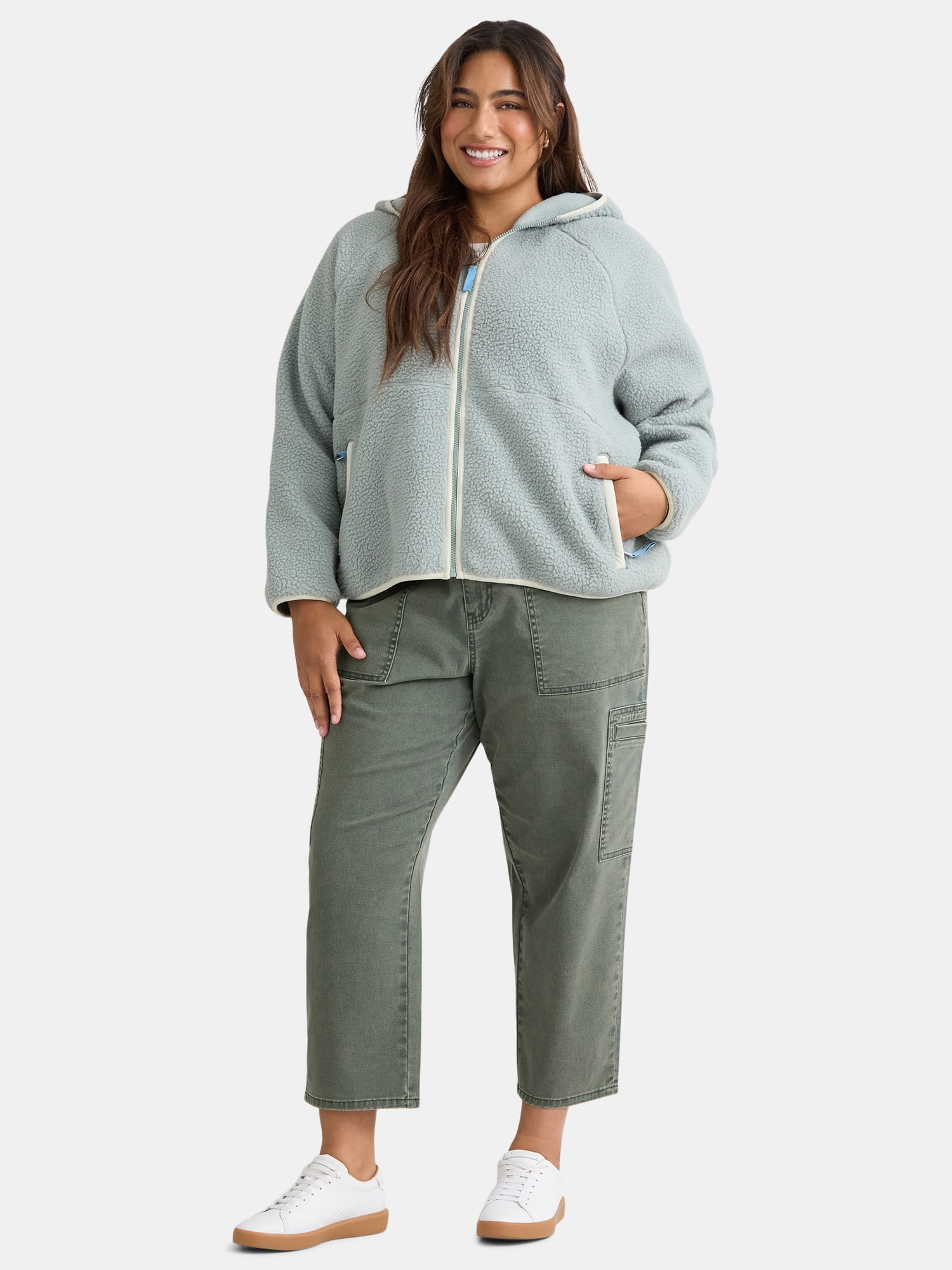 Terra & Sky Women's Plus Utility Pants, 26'' Inseam, Sizes 14W-22W