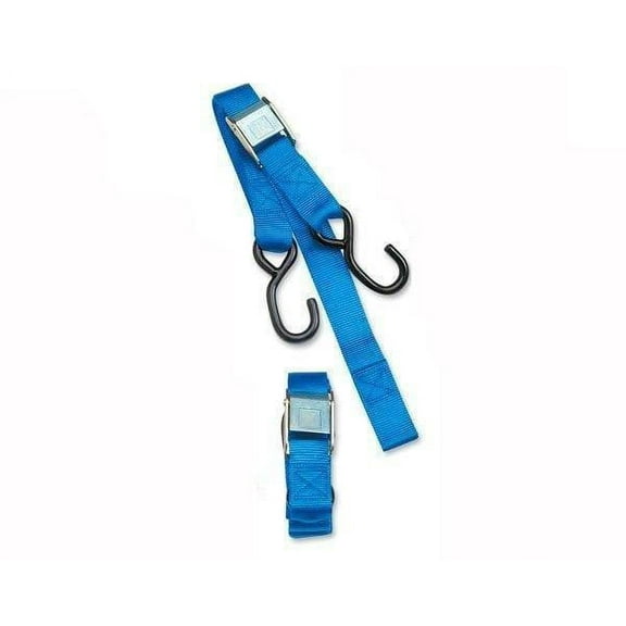 Parts Unlimited 1" HD Cam Buckle Blue Tie Downs w/Built-In Assist (3920-0073)