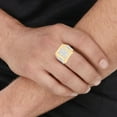 thumbnail image 2 of Floreo 10k Yellow Gold 18mm Two-Tone Square CZ Filigree Openwork Men's Ring, Sizes 5 - 13, 2 of 6