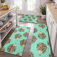 thumbnail image 2 of Cute Green Hedgehog Pattern Kitchen Rugs Sets Of 3,Kitchen Runner Rugs Non Skid Washable,Decorative Kitchen Floor Mats for Kitchen,Sink,Laundry,17"x30"+ 17"x47" + 17"x59", 2 of 6
