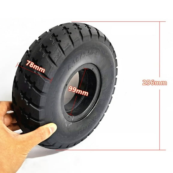 YAAQII for 10 Inch Solid Tire 4.10/3.50-4 260X85 3.00-4 for Trolley Mobility Scooter Electric Scooter Replacement Wheel for Durable Rubber Non-Inflatable Tire Black