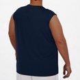 thumbnail image 4 of asjyhkr Plus Size Mens Athletic Tank Tops Mesh Stretch Sleeveless Crew Neck Shirts Gym Running Workout Shirts(L,Navy), 4 of 7