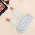 thumbnail image 4 of Unique Bargains 1 Pc Plaid Retro Style Drawstring Makeup Bag for Vacation White Blue Cotton, 4 of 6