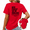 2-Red, variant on UNISHE Women's Prayer Back Graphic Short Sleeve T-Shirt Minimalist Cross Solid Navy Casual Top