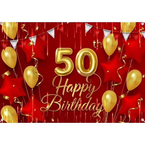 Happy 50th Birthday Backdrop Women Rose Gold Fifty Photography Background Silver Pink High Heel Party rations Table Banner