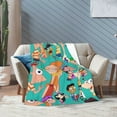 thumbnail image 6 of Phineas And Ferb Bed Blanket Air Conditioner Quilt Ultra Soft Flannel Blanket All Season Fuzzy Blanket Reversible Fluffy Plush Blanket 60"X50", 6 of 8
