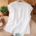 thumbnail image 3 of Linen Tops for Women, Yigetop Tank Top for Women Solid Color Sleeveless Blouse Summer Cotton Linen Shirts Casual Round Neck Basic Top Cotton Boho Tops for Women White M, 3 of 8