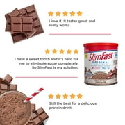SlimFast Original Meal Replacement Shake Mix Powder, Creamy Milk Chocolate, 12.83oz, 14 servings