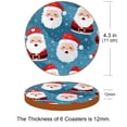 thumbnail image 3 of Santa Claus 6PCS Round Microfiber Leather Coasters 11x11 cm/4.3x4.3 in - Set of 6 Drink Coasters for Home and Office - Heat Coaster Set for Cups and Mugs, 3 of 6